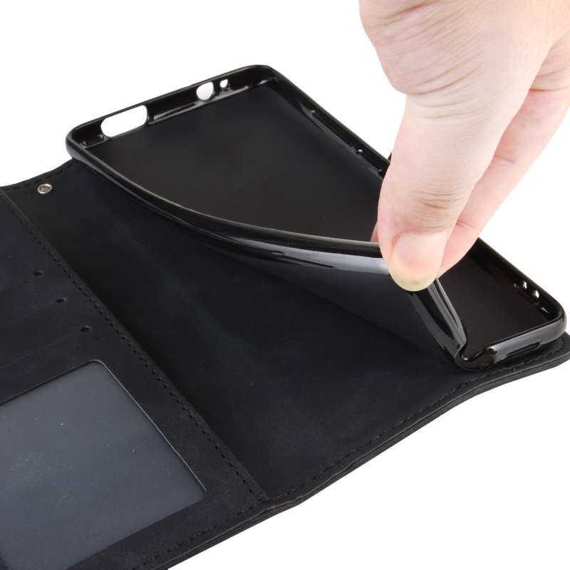 For iPhone SE 2022 / SE 2020 Wallet Style Skin Feel Calf Pattern Leather Case