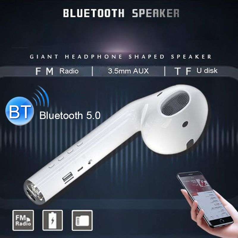 MK101 Creative Big Headphones Shape Sound Heavy Subwoofer Wireless Bluetooth Speakers, Support USB &