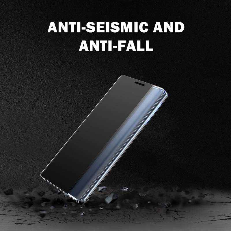 For Galaxy Note 10 Plus Plain Texture Cloth Attraction Flip Holder Leather Phone Case(Black)