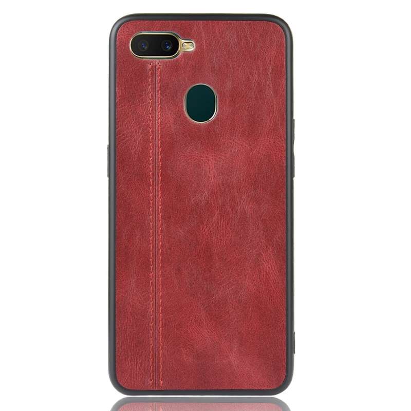For Oppo A12 Shockproof Sewing Cow Pattern Skin PC + PU + TPU Case(Blue)