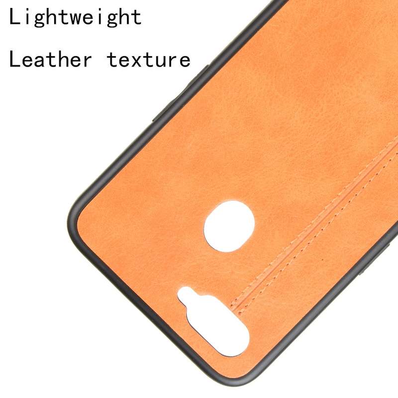 For Oppo A12 Shockproof Sewing Cow Pattern Skin PC + PU + TPU Case(Blue)