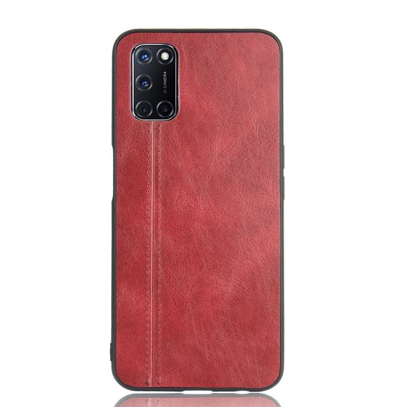 For Oppo A92/A72/A52 Shockproof Sewing Cow Pattern Skin PC + PU + TPU Case(Black)