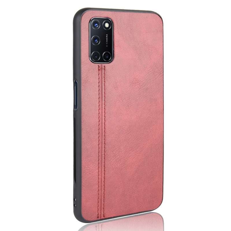 For Oppo A92/A72/A52 Shockproof Sewing Cow Pattern Skin PC + PU + TPU Case(Black)