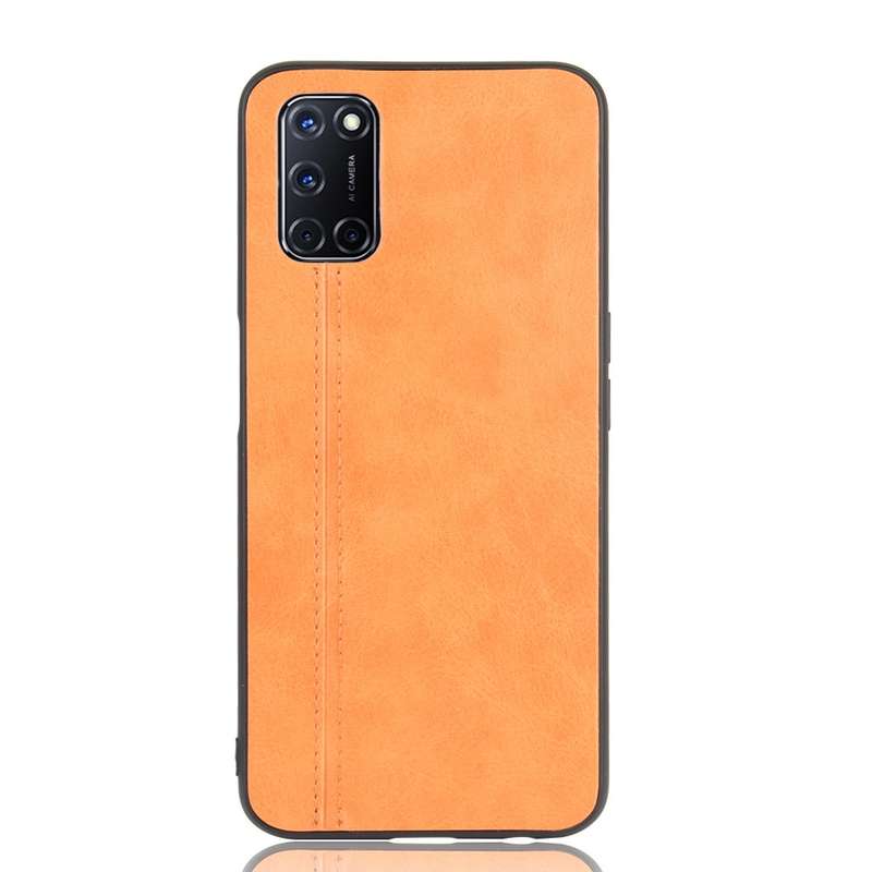 For Oppo A92/A72/A52 Shockproof Sewing Cow Pattern Skin PC + PU + TPU Case(Black)
