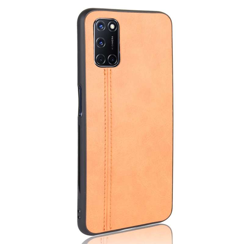 For Oppo A92/A72/A52 Shockproof Sewing Cow Pattern Skin PC + PU + TPU Case(Black)