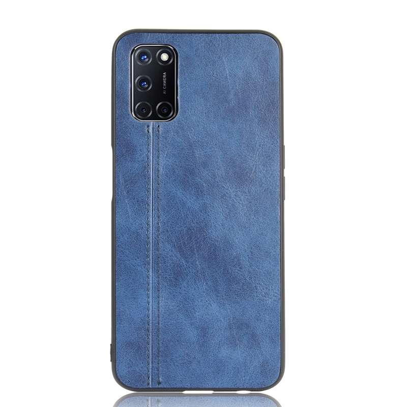 For Oppo A92/A72/A52 Shockproof Sewing Cow Pattern Skin PC + PU + TPU Case(Black)