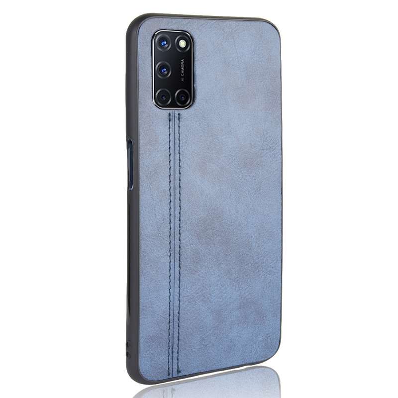 For Oppo A92/A72/A52 Shockproof Sewing Cow Pattern Skin PC + PU + TPU Case(Black)