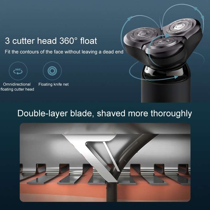 Original Xiaomi Mijia S500 Portable Electric Shaver with LED Display & 3 Cutter Head(Black)