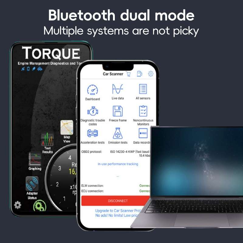 New OBD V2.1 mini ELM327 OBD2 Bluetooth Auto Scanner OBDII 2 Car ELM 327 Tester Diagnostic Tool for