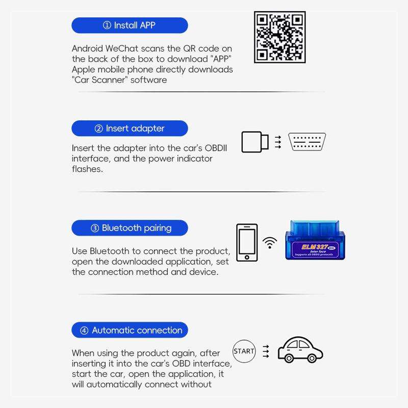 New OBD V2.1 mini ELM327 OBD2 Bluetooth Auto Scanner OBDII 2 Car ELM 327 Tester Diagnostic Tool for