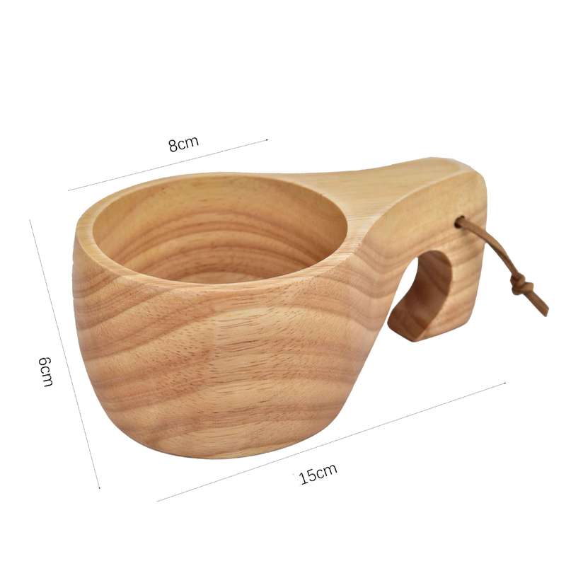 Hand Made Wood Tableware Green Wooden Cup, Capacity:101-200ml(Double Hole)