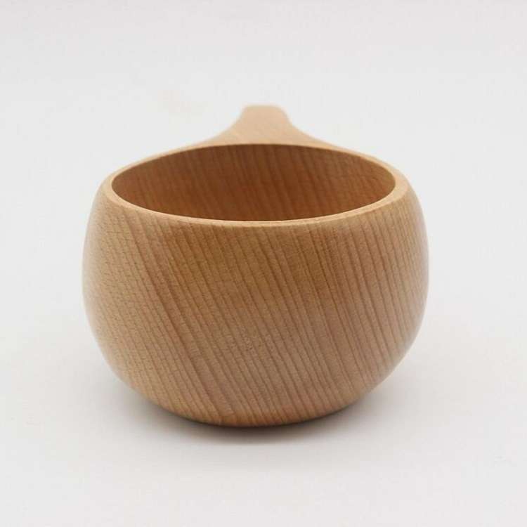 Hand Made Wood Tableware Green Wooden Cup, Capacity:101-200ml(Double Hole)