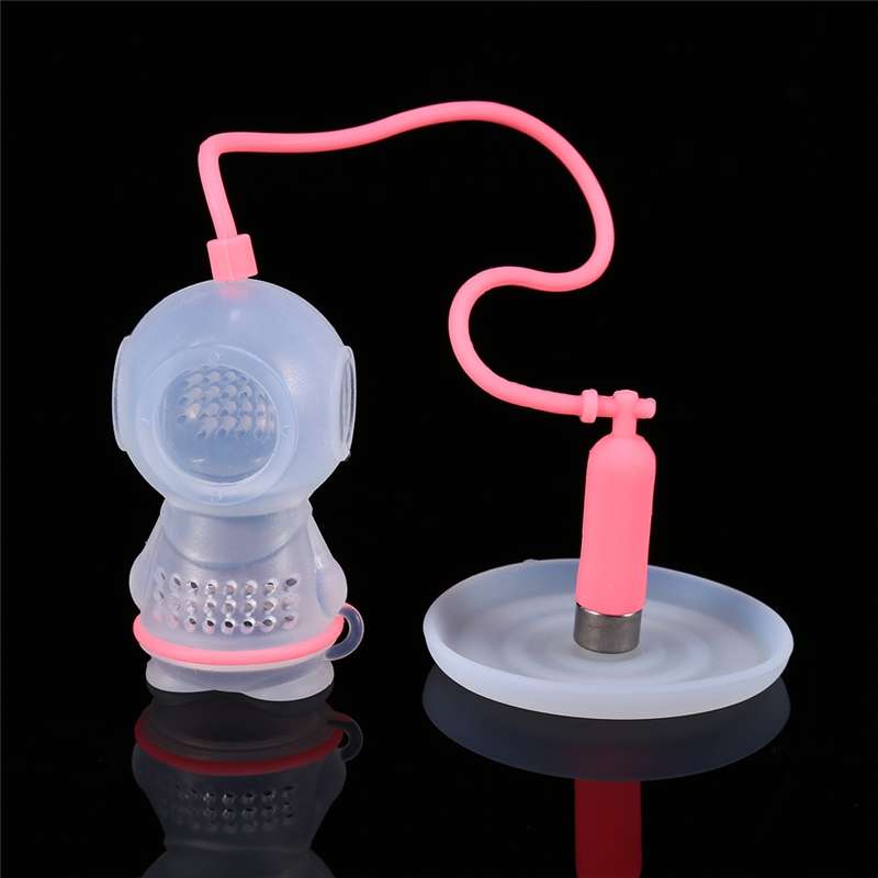 Creative Diver Shape Tea Strainer Filter Silicone Teabags(Orange)