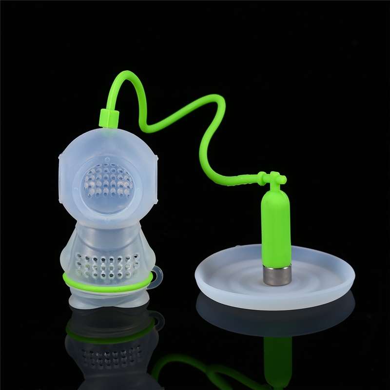 Creative Diver Shape Tea Strainer Filter Silicone Teabags(Orange)