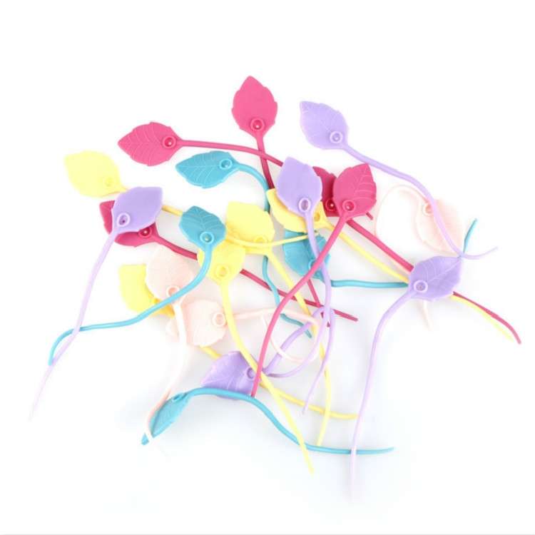 20 PCS Environmental Protection Silicone Plastic Bag Sealing Clip Food Bag Bundle Cable Tie, Random