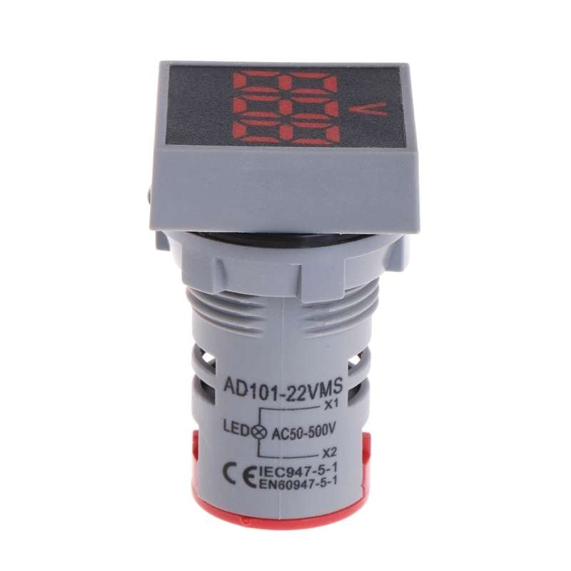 AD101-22VMS Mini AC 50-500V Voltmeter Square Panel LED Digital Voltage Meter Indicator(White)