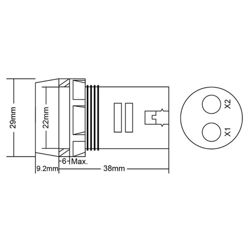 AD101-22VMS Mini AC 50-500V Voltmeter Square Panel LED Digital Voltage Meter Indicator(White)