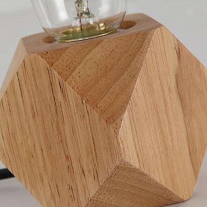 Solid Wood Decoration LED Night Light Modern Minimalist Warm Bedroom Bedside Lamp Small Table Lamp w
