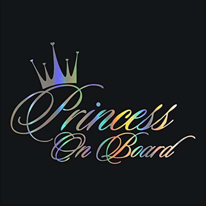 Princess Baby Pattern Car Decal Reflective Laser Vinyl Car Sticker, Size: 16.5x10.9cm(Gold)