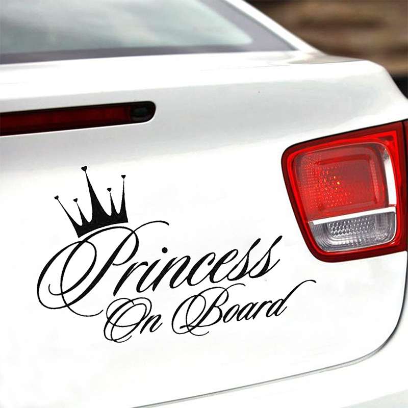 Princess Baby Pattern Car Decal Reflective Laser Vinyl Car Sticker, Size: 16.5x10.9cm(Gold)