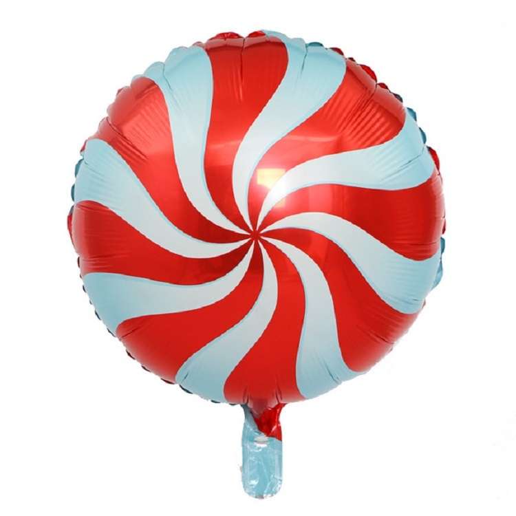 5 PCS Round Candy Lollipop Aluminum Film Balloon for Wedding Party Decoration, Size:45x45cm(Blue)