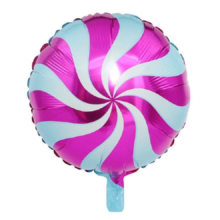 5 PCS Round Candy Lollipop Aluminum Film Balloon for Wedding Party Decoration, Size:45x45cm(Blue)