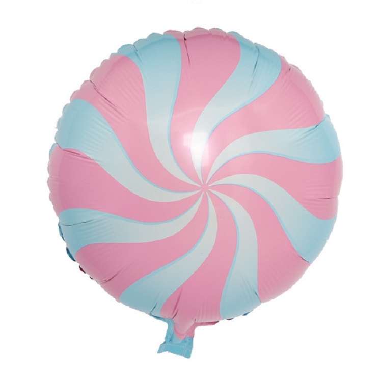 5 PCS Round Candy Lollipop Aluminum Film Balloon for Wedding Party Decoration, Size:45x45cm(Blue)