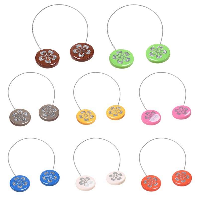 2 PCS Simple Modern Magnet Wire Curtain Buckle Magnetic Free Installation Curtain Strap Tie Wire Cur