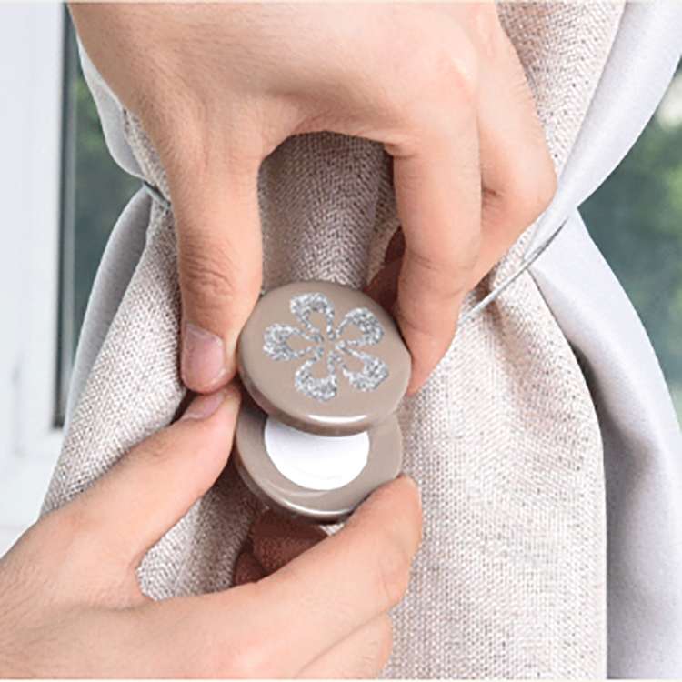 2 PCS Simple Modern Magnet Wire Curtain Buckle Magnetic Free Installation Curtain Strap Tie Wire Cur