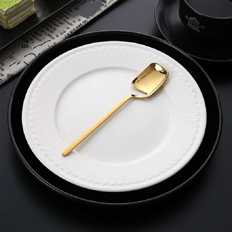 Stainless Steel V-shaped Wall Hanging Design Simple Coffee Spoon Fork Creative Long Handle Stirring