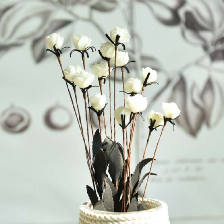 Artificial Rose Bud Wedding Decoration Flower Arrangement Party Home Decoration(Red)