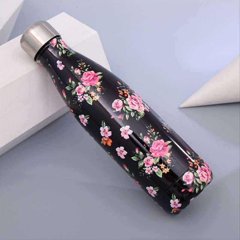 Animals Plants Pattern Thermal Cup Vacuum Flask Heat Water Bottle Portable Stainless Steel Sports Ke