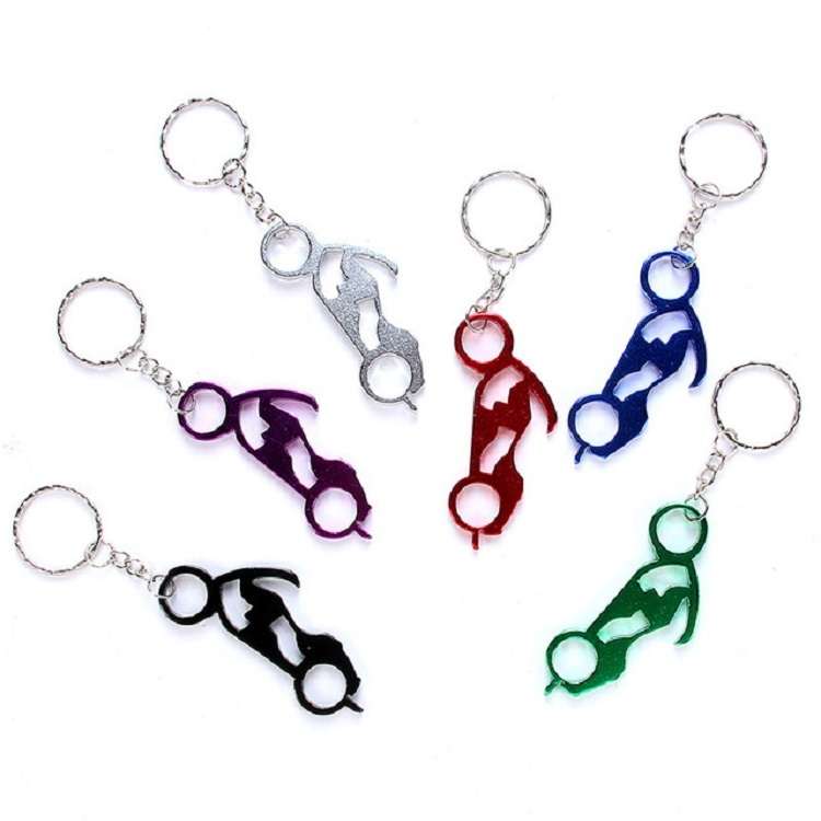 12 PCS Personalized Creative Backpack Keychain Small Pendant Aluminum Bottle Opener, Style:Motorcycl