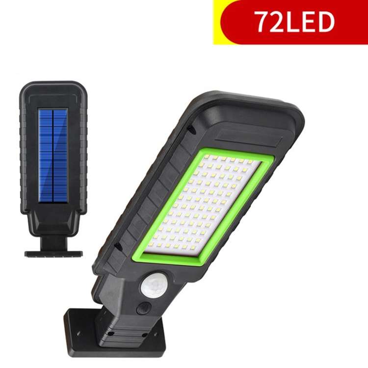 72 LED Solar Lamp Body Induction Wall Lamp LED Outdoor Waterproof Lighting Street Lamp(Green Edge)