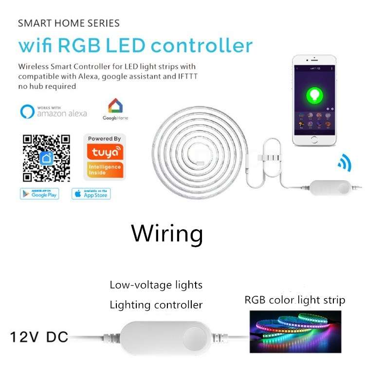 RGB LED Controller Dimming Toning WiFi Control Light Belt Controller