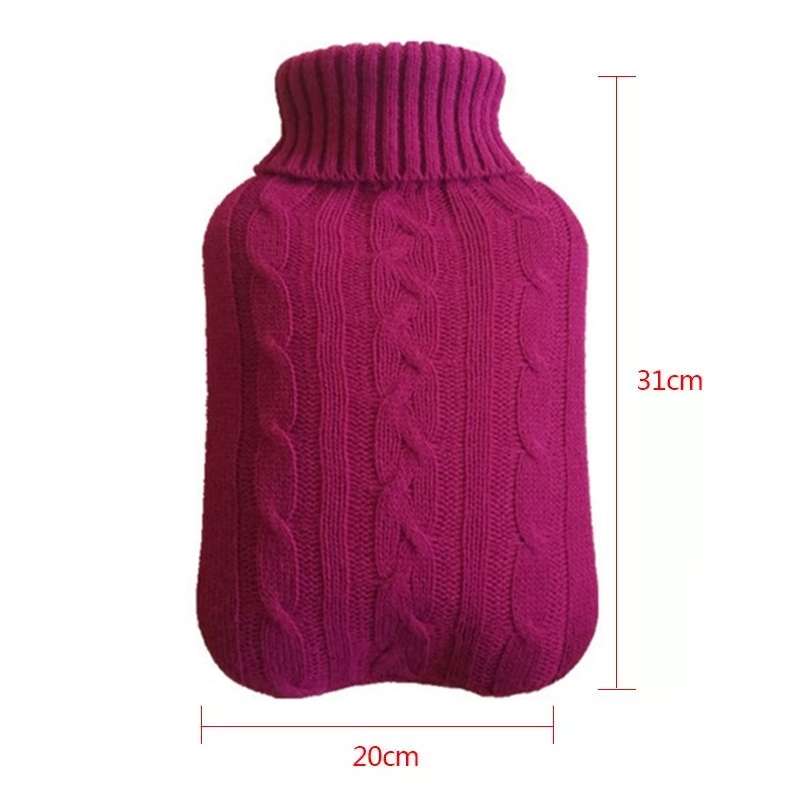 Hot Water Bottle Solid Color Knitting Cover (Without Hot Water Bottle) Water-filled Hot Water Soft K