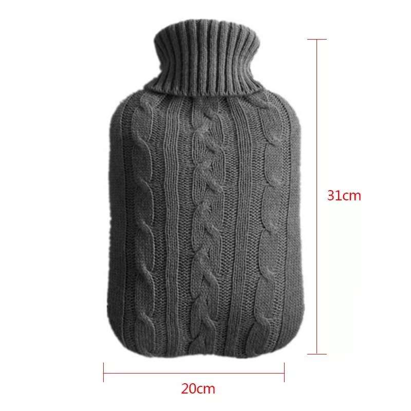 Hot Water Bottle Solid Color Knitting Cover (Without Hot Water Bottle) Water-filled Hot Water Soft K