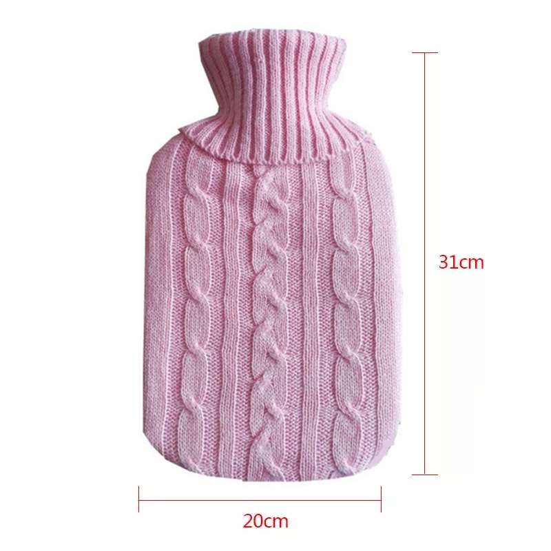 Hot Water Bottle Solid Color Knitting Cover (Without Hot Water Bottle) Water-filled Hot Water Soft K