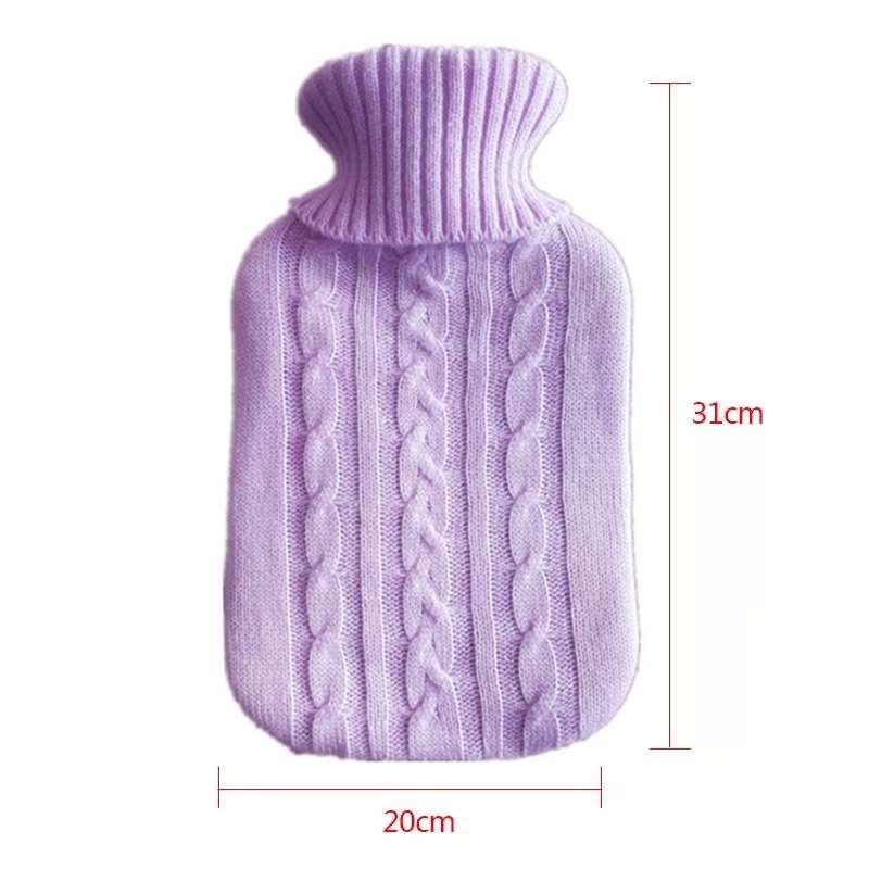 Hot Water Bottle Solid Color Knitting Cover (Without Hot Water Bottle) Water-filled Hot Water Soft K