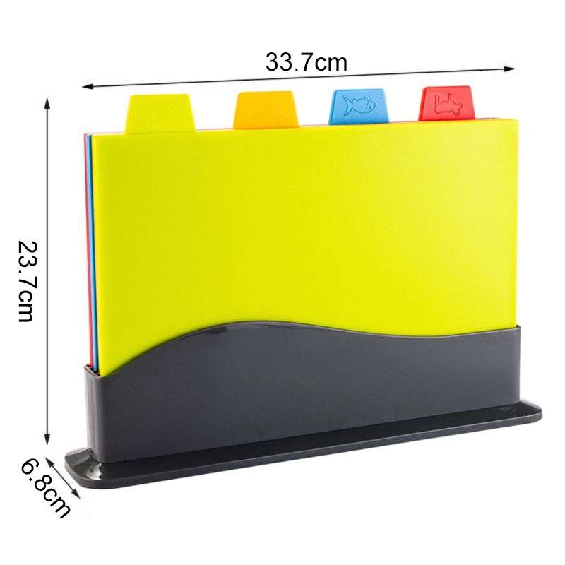4 in 1 Classified Cutting Board Multifunctional Household Plastic Fruit Cutting Board Set, Style:Squ