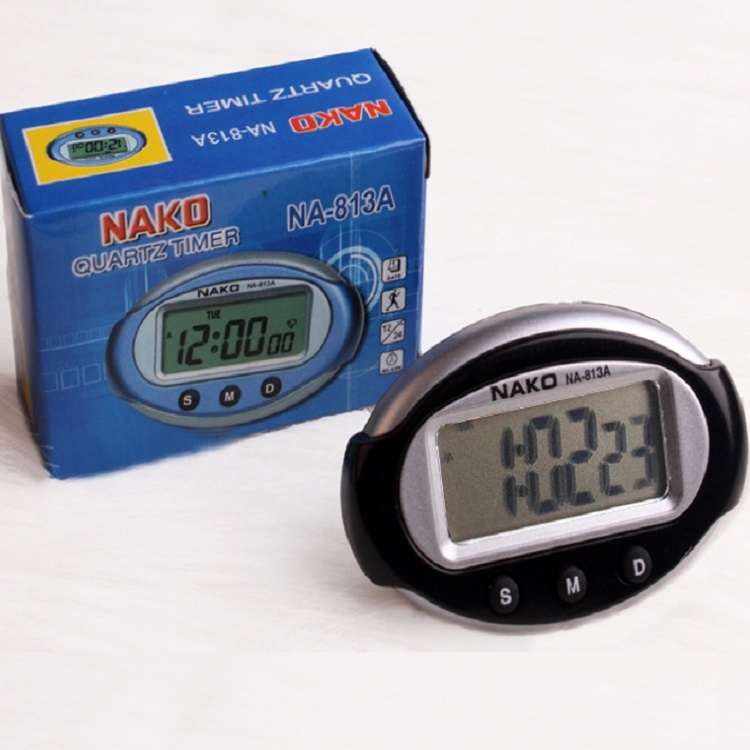 2 PCS Portable Car Electronic Clock Test Sports Clock Small Alarm Clock Stopwatch(Rectangle)
