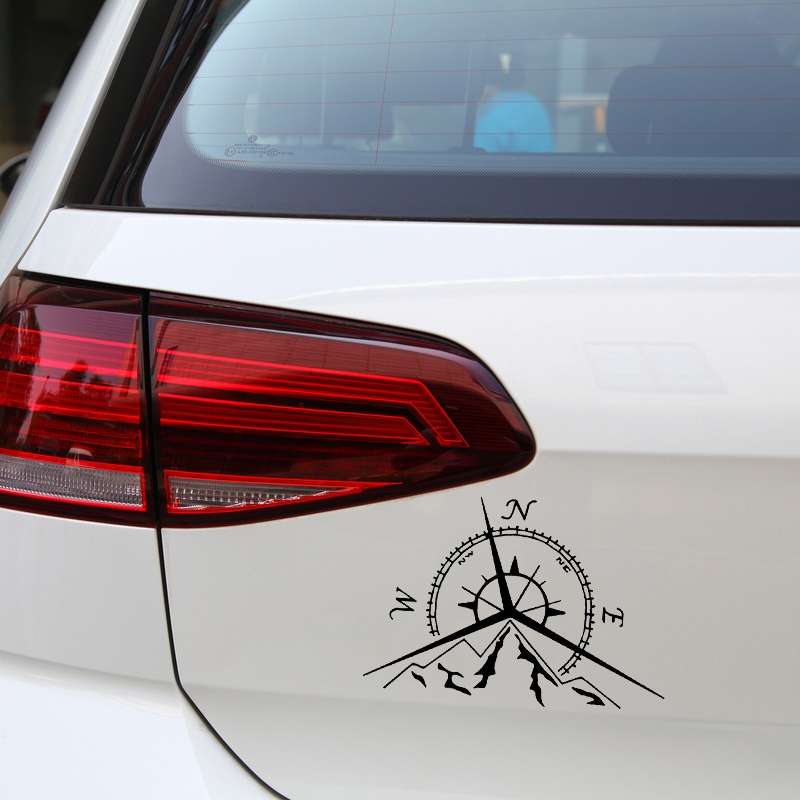 5 PCS NSWE Fashion Mountains Compass Rose Decal Nautical Compass Navigate Car Sticker, Size: 13.7x9.