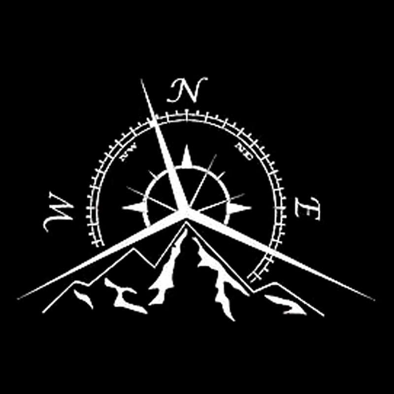5 PCS NSWE Fashion Mountains Compass Rose Decal Nautical Compass Navigate Car Sticker, Size: 13.7x9.