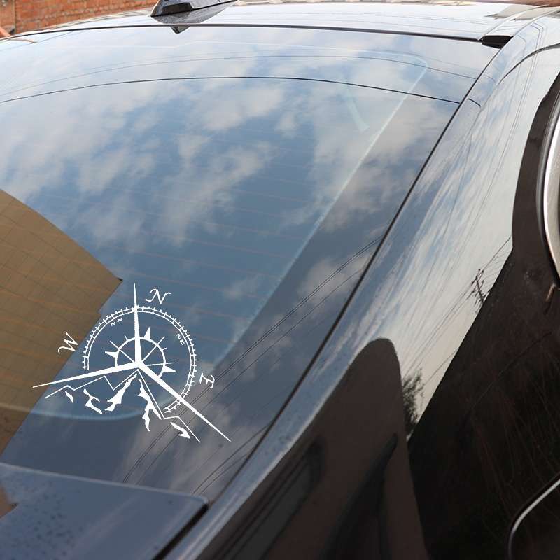 5 PCS NSWE Fashion Mountains Compass Rose Decal Nautical Compass Navigate Car Sticker, Size: 13.7x9.