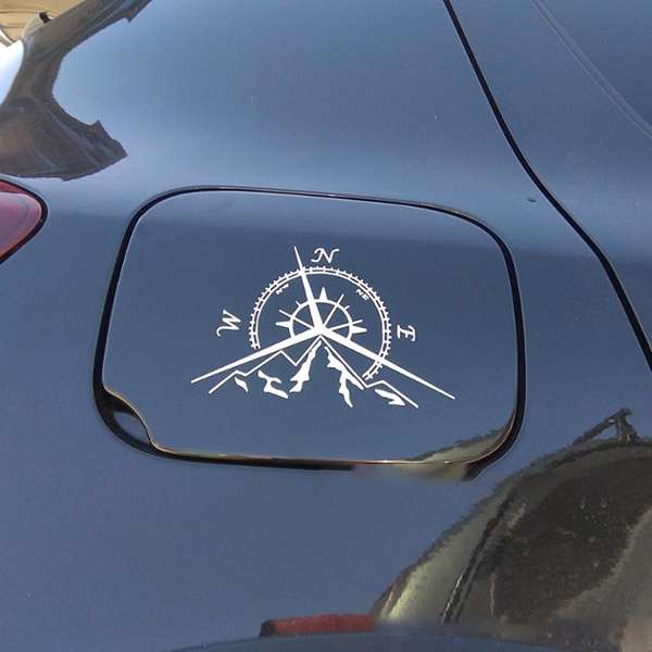 5 PCS NSWE Fashion Mountains Compass Rose Decal Nautical Compass Navigate Car Sticker, Size: 13.7x9.