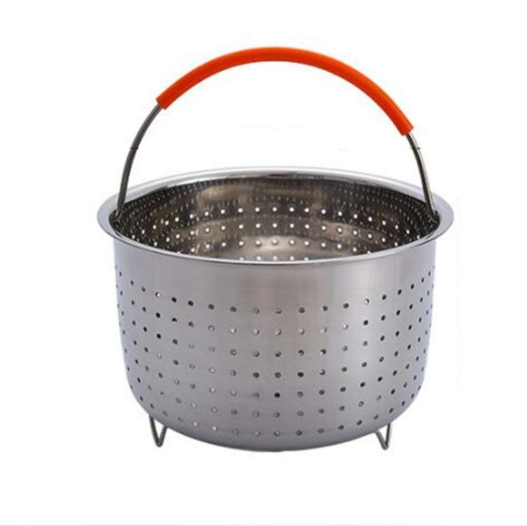 Stainless Steel Steaming Basket Plug-in Silicone Handle Pressure Cooker Steamer Kitchen Cooker Acces
