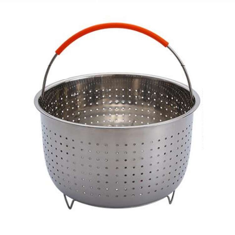 Stainless Steel Steaming Basket Plug-in Silicone Handle Pressure Cooker Steamer Kitchen Cooker Acces