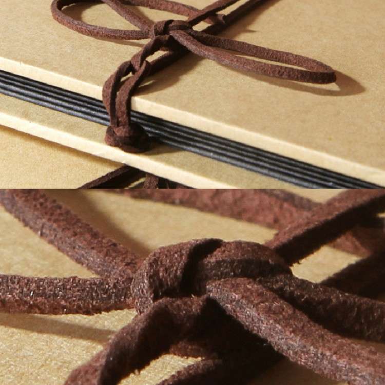 Retro Paste Folding 18 Fold Pages 34 Sides Creative Manual Album Book(Black Kraft Inside Page)