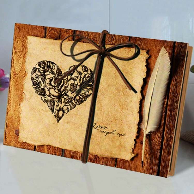 Retro Paste Folding 18 Fold Pages 34 Sides Creative Manual Album Book(Black Kraft Inside Page)