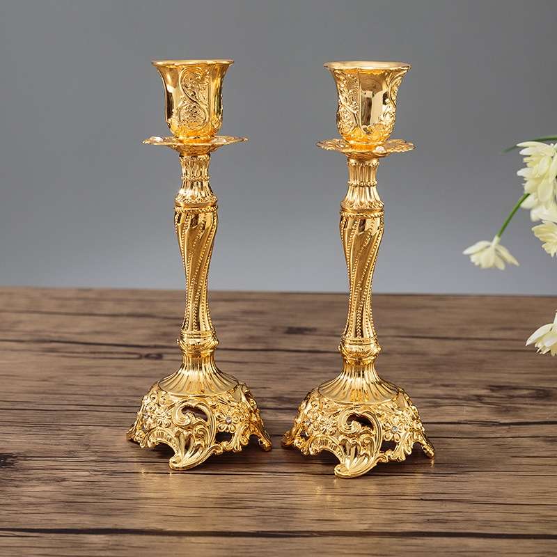 Two PCS/Set Sapphire Single Candle Light Dinner Candle Holder Decoration Wedding Candle Holder, Size